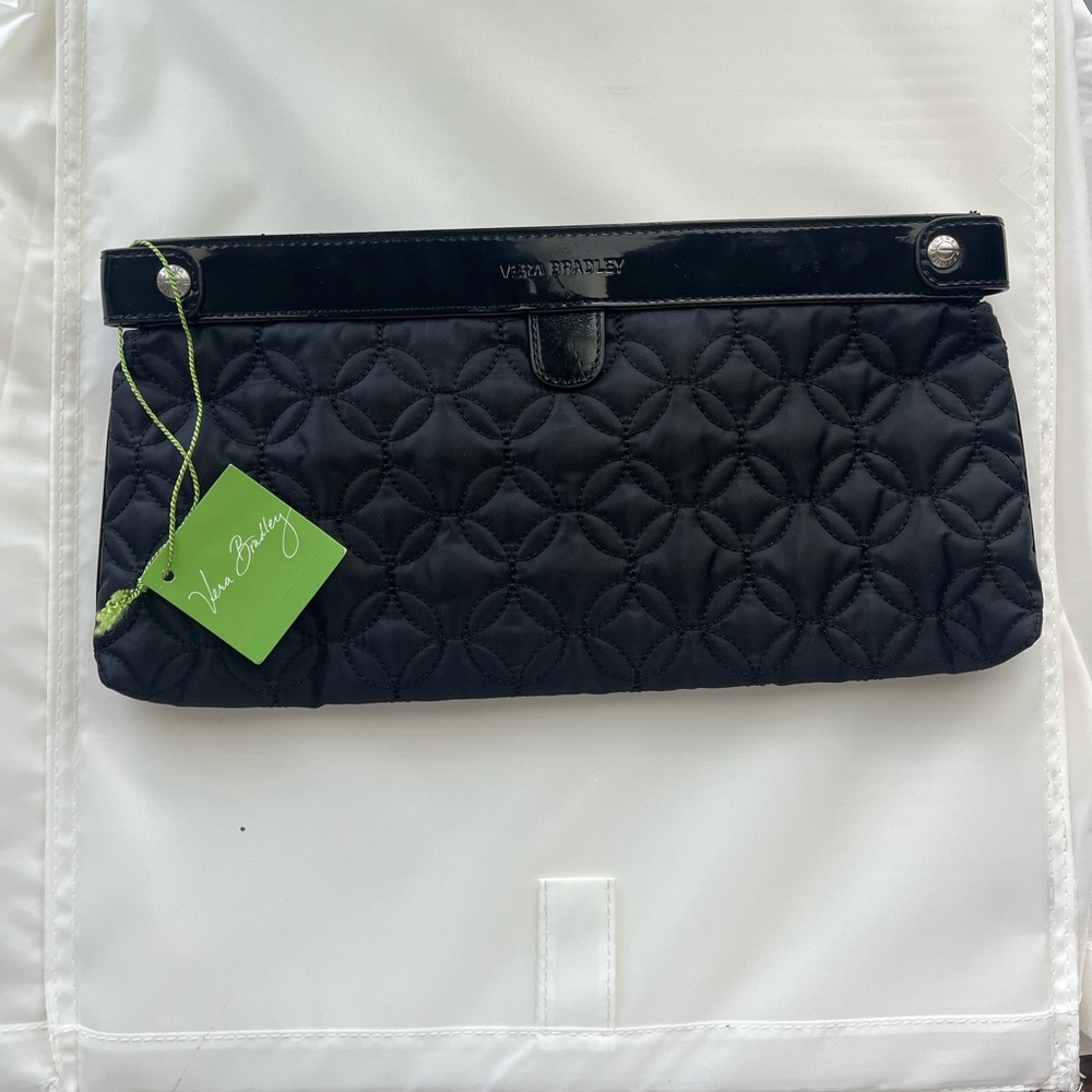 NWT Vera Bradley Black Quilted Clutch